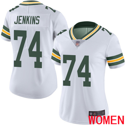 Green Bay Packers Limited White Women #74 Jenkins Elgton Road Jersey Nike NFL Vapor Untouchable